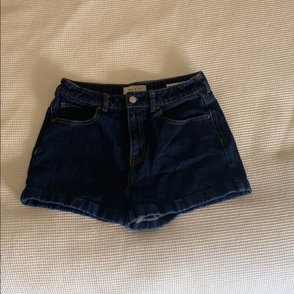 Dark jean Pacsun mom jean shorts